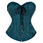 Grebrafan Plus Size Overbust Corset Classic Bustier Bodyshaper Top (UK(22-24) 6XL, Dark Green)