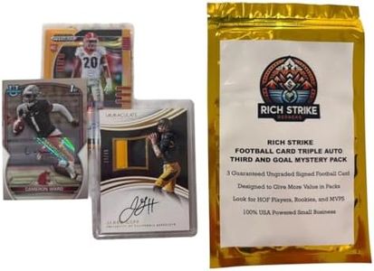 Rich Strike Football Card Triple Auto Third and Goal Mystery Pack. 3 Guranteed Autograph Football Cards.