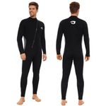 Owntop 5mm Wetsuit for Men - Long Sleeve Full Diving Suits Stretch One Piece Dive Skin UPF50+ Thermal Neoprene Swimwear Ideal for Scuba Surfing Snorkeling, Gray XXL