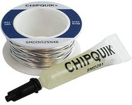 Chip Quik Indium Solder Wire (In52/Sn48) 0.031" diameter - 10 ft with 2cc SMD291 flux