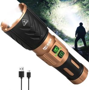 USB C Rechargeable Tactical Flashlights High Lumens 100000 40W Flash Light