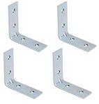 Castersman Angle Bracket for Reinforcing Chairs/Tables - Shelf Bracket Zinc Plated L Shape Bracket for Solid Shelf Support Joint Right Corner Brace (40 X 40 MM) Pack of 24 L Bracket