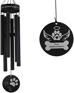 ASTARIN Personalized Pet Memorial Wind Chime, Loss of Dog Wind Chimes Outdoor Sympathy, 30 Inches Paw Print Pet Remembrance Gift to Honor and Remember a Dog, Cat, or Other Pet