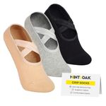 Mint & Oak Women Non-Slip Pilates Socks with Grips Ankle Length Pack of 3 | Silicone Cotton Pilates Socks | Ideal For Yoga, Pilates, Gym, Workout, Barre, Aeriel | Cute Women's Gift | Free Size