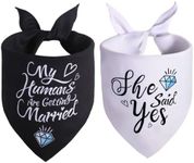 Engagement Gifts, My Humans are Getting Married She Said Yes Dog Bandana Samll, Engagement Party Decorations, Wedding Photo Prop, Pet Scarf Engagement Announcement, Bride Accessories(White Black)