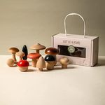 Wooden Mushroom Toy Pack of 11 Wooden Mushroom Set Various Sizes Natural Wooden Mushroom DIY Paint Color Mini Mushroom for Home Decor and Crafts Garden Accessories Creative Gift