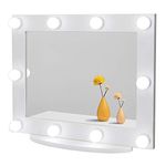 Waneway Hollywood Vanity Mirror with Lights, Large Lighted Makeup Mirror for Dressing Room and Bedroom, Light up Dressing Table Cosmetic Mirror, Multiple Colour Modes, Tabletop or Wall Mount, White