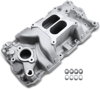 A-Premium Engine Aluminum Dual Plane High-Rise Intake Manifold Compatible with Chevy SBC, V8 305 327 350 400, 1957-1986, fits for Buick, Cadillac, Chevrolet, GMC, Oldsmobile & Pontiac Vhehicles