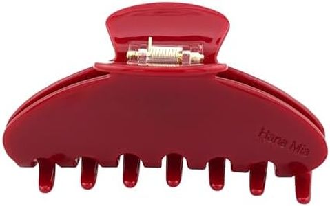 Hana Mia Premium Durable Acetate Hair Claw - 4 Inch Red Claw Clip For Women | Cute Clip For Thick Or Thin Hair | Large Hair Claws | (Red)