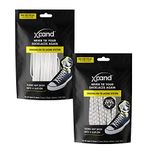 Xpand No Tie Shoelaces System with Elastic Laces - One Size Fits All Adult and Kids Shoes (Pack of 2) (White - White Reflective)