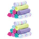 Spasilk Washcloth Wipes Set for Newborn Boys and Girls, Soft Terry Washcloth Set, Pack of 20, Aqua Bubbles