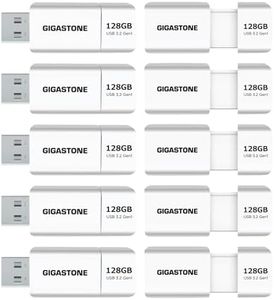 Gigastone Z60 128GB 10-Pack USB 3.2 Gen1 Flash Drive, Ultra High Speed Pen Drive, Capless Retractable Design Thumb Drive, USB 2.0 / USB 3.0 / USB 3.1 Interface Compatible