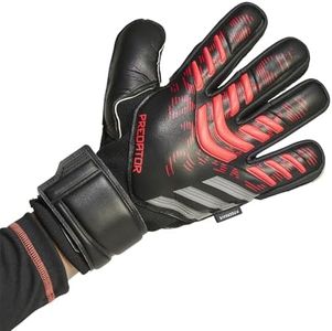 Adidas Unisex Match Fingersave Goalie Soccer Gloves, Black/Black/Lucid Red, 10