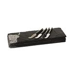 The Just Slate Company JS/MCBS/HC 4 Mini Highland Cow Cheese Board and Knife Set, Slate