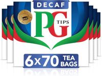 PG Tips Decaf | Black Tea Bags Bulk | Indulgent, Velvety & Rich Black Tea | Perfect Flavour Release | Decaffeinated | 6 Packs | 420 Plant Based Biodegradable Decaf Tea Bags