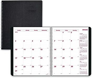 Brownline 2024 DuraFlex Monthly Planner, 14 Months, December 2023 to January 2025, Twin-Wire Binding, 11" x 8.5", Black (CB1262V.BLK-24)