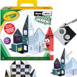 CreateOn Crayola Black & White Doodle Magnetic Tiles, Magnetic Building Toys for Kids, STEM Toys for Boys and Girls Ages 3+ (35-Piece Set)