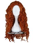 Angelaicos Women's Fluffy Wavy Party Halloween Costume Merida Wig Long Brown