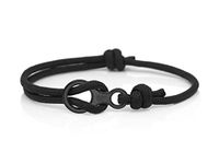 Black & Black Figure 8 Climbing Bracelet - Made from Stainless Steel and Paracord Rope - Handmade - Adjustable Rope Bracelet for Men - Waterproof Climber Bracelet