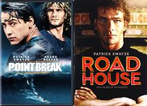 Point Break & Road House DVD 80's Patrick Swayze Movie Bundle Double Feature Action Star Movie Set