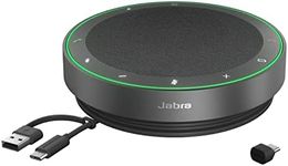 Jabra Speak2 75 Wireless Bluetooth Speakerphone with USB-C Bluetooth Adapter, 4 Noise-Cancelling Mics and Full-Range 65mm Speaker - Certified for Zoom and Google Meet - Dark Grey