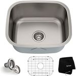 Kraus KBU11 20 inch Undermount Single Bowl 16 Gauge Stainless Steel Kitchen Sink