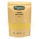 Organic Millet Hulled 1kg - Delicious Grain, Certified Organic, Raw, GMO Free, Whole Grain, Vegan, High Fibre - Thames Organic