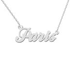 GR35Z9 Paris Name Necklace Silver for Women Dainty Letter Pendant Jewelry Necklace for Mother