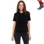 Merino.tech Merino Wool T Shirt Women - 100% Merino Wool Base Layer Women Short Sleeve Tee and Merino Wool Hiking Socks, Rich Black V-neck, X-Large