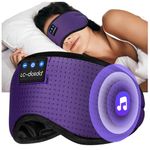 LC-dolida Bluetooth Sleep Mask Headphones for Women Men,100% Blackout 6A Ice Silk Deep Eye Mask Headphones Can Play 14 Hours,Sleep Aids for Adults Eye Covers with Travel Bag & 2 Sleep Earplugs