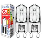 G9 Halogen Oven Bulb 40W 230V (Pack of 2) Oven-Rated 300°C Heat Tolerant Lamps for Philips, Neff, AEG, Smeg, Zanussi & Bosch Ovens (40, Watts)