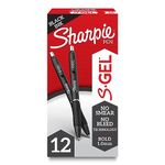 Sharpie S-Gel, Gel Pens, Bold Point (1.0mm), Black Ink Gel Pen, 12 Count