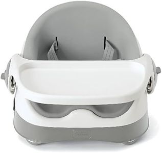 Mamas & Papas Baby Bud seggiolino pappa, vassoio staccabile, imbracatura, seduta regolabile e piedini antiscivolo, Pebble Grey