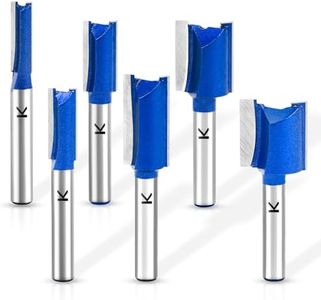 RURITKIT 6Pcs Straight Cut Router Bit Set 1/4" Shank, Carbide Tipped Double Flute Dado Straight Router Bit Set,3/4", 5/8", 1/2", 3/8", 5/16", 1/4" Cutting Dia. for Woodworking