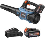 SENIX 20V Max Leaf Blower, Cordless, Brushless, Handheld, Up to 350 CFM and 80 MPH, 2 Speed Mode, Cruise Control, Lightweight, 4.0 Ah Battery and Charger Included (BLAX2-M)