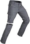 Wespornow Men's-Convertible-Hiking-Pants Quick Dry Lightweight Zip Off Breathable Cargo Pants for Outdoor, Fishing, Safari (Light Grey, 4X-Large)