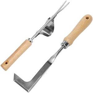 Zhaoyao Weed Puller Tool, Garden Crack Hand Weed Remover, Stainless Steel Crevice Weeding Tool Lawn Yard Gardening Tool with Wood Handle for Sidewalk and Patio 2 Pack