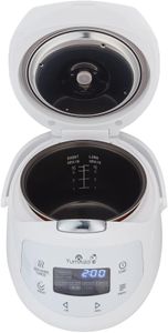 Yum Asia Panda Mini Rice Cooker – Arctic White, Compact 3-Cup