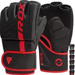 RDX MMA Gloves Grappling Sparring, Pre-Curved Martial Arts Mitts, Ventilated Palm, Men Women Maya Hide Leather Kara Cage Fighting, Boxing, Combat Sports Training, Muay Thai, Punching Bag, Kickboxing