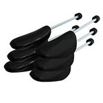 Incutex 3 pairs of shoe trees variable size UK 5-11, shoe stretcher, plastic shoe shaper, black