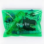 Gifty Bag 6 x Pre Filled Dinosaur Party Bags for Kids, Premium Ready To Go Bags Include 8 Fun Fillers, Plus a Colourful Reusable Pouch with Zipper, Ideal as a Dino Gift Bag or Pencil Case, Pack of 6
