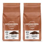 by Amazon Espresso Crema Coffee Beans, Light Roast, 1kg (2 Packs of 500g), Rainforest Alliance Certified