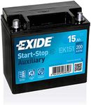 Exide Ek151 Agm Car Battery 15 Ah