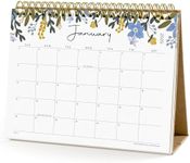 Small Desk Calendar 2025, Cabbrix Standing Flip Desktop Calendar Covers 18 Months Runs from January 2025 to June 2026, Flip Desk Calendars with Stickers and Flower Design 8x6"