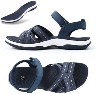 YYNUDA Women's Hiking Sandals Arch Support Adjustable Straps Flat Dressy Summer Casual Walking Sport Quick Dry Non Slip Trail