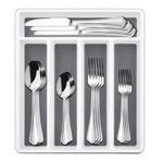 HaWare 40-Piece Cutlery Set with Organizer Tray, Stainless Steel Silverware Flatware Utensils, Timeless and Elegant Design for Home Hotel Wedding, Mirror Polishes and Dishwasher Safe