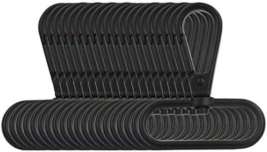 BIKICOCO 1-1/2'' Swivel Trigger Bolt Snap Hook Lobster Claw Clasp Clip, Oval-Ring Ended, Black - Pack of 20