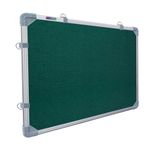 Eduway 3x4 Feet Notice Board/Pin Up Board/Bulletin Board/Display Board/Soft Board with High Resilience Foam Fabric for School, Office, Home with (20 Push-Up Pins)` (Green- 120x90 Cms)