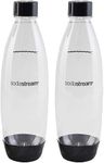 SodaStream 1L Twin Pack Dishwasher Safe Slim Bottle (Black)