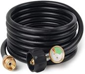 SHINESTAR 12 Feet Propane Hose Adapter with Gauge, Fit for Mr. Heater Buddy Heater, Blackstone Tabletop Griddle, Portable Propane Camping Stove and More, Connects to 5-40 lb Propane Tank